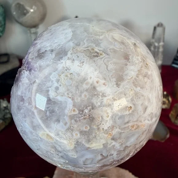 Lavender Amethyst & Quartz Sphere • Gorgeous Pockets • Sparkly Points 3.38”
